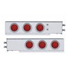 UP61804-2" Bolt Pattern SS Spring Loaded Bar With 6X 36 LED 4" Lights & Visors -Red LED & Lens (Pair)