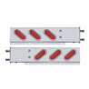 UP61806-3-3/4" Bolt Pattern SS Spring Loaded Bar With 6" Oval 19 LED Lights & Visors -Red LED & Lens (Pair)