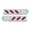 UP62304-2.5" Bolt Pattern SS Spring Loaded Bar With 6 Oval 10 LED Lights & Bezel -Red LED & Lens (Pair)