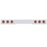 UP62411-Chrome 1 Piece Rear Light Bar With Six 12 LED 4" Reflector Lights & Bezels - Red LED/Red Lens