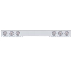 UP62422-Stainless 1 Piece Rear Light Bar With 6X 10 LED 4" Lights & Bezels - Red LED/Clear Lens