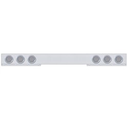 UP62648-Chrome 1 Piece Rear Light Bar With Six 36 LED 4" Lights & Bezels - Red LED/Clear Lens