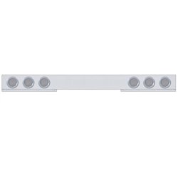 UP62650-Stainless 1 Piece Rear Light Bar With 6X 36 LED 4" Lights & Bezels - Red LED/Clear Lens