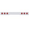 UP62778-Stainless 1 Piece Rear Light Bar With 6X 7 LED 4" Reflector Lights & Bezels - Red LED/Red Lens