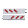 UP62806-3-3/4" Bolt Pattern SS Spring Loaded Bar With 6" Oval 19 LED Lights & Bezel -Red LED & Lens (Pair)