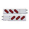 UP63300-3-3/4" Bolt Pattern SS Spring Loaded Bar With 6 Oval 10 LED Lights -Red LED & Lens (Pair)