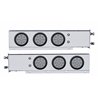 UP63544-3-3/4" Bolt Pattern Chrome Spring Loaded Bar W/6X 12 Red LED 4" Reflector Lights - Clear Lens (Pair)
