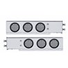 UP63644-2.5" Bolt Pattern Chrome Spring Loaded Bar W/6X 12 LED 4" Reflector Lights -Red LED/Clear Lens (Pair)