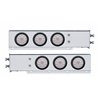 UP63646-2.5" Bolt Pattern Chrome Spring Loaded Bar W/6X 4" 10 LED Lights -Red LED/Clear Lens (Pair)