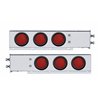 UP63679-2.5" Bolt Pattern Chrome Spring Loaded Bar W/6X 36 LED 4" Lights -Red LED & Lens (Pair)