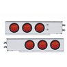 UP63734-2" Bolt Pattern SS Spring Loaded Bar With 6X 4" 7 LED Lights -Red LED & Lens (Pair)