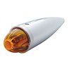 UP30534-Chrome Die Cast Torpedo Cab Light With Watermelon Glass Lens & 1156 Bulb - Amber