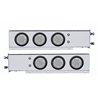 UP63749-3-3/4" Bolt Pattern Deluxe SS Spring Loaded Bar W/6X 7 Red LED 4" Reflector Light -Clear Lens (Pair)