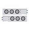 UP63751-2.5" Bolt Pattern Chrome Spring Loaded Bar W/6X 4" 7 LED Lights -Red LED/Clear Lens (Pair)