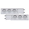 UP63761-3-3/4" Bolt Pattern SS Spring Loaded Bar With 6X 21 LED 4" GloLight & Visors -Red LED/Clear Lens (Pair)