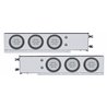 UP63763-3-3/4" Bolt Pattern SS Spring Loaded Bar With 6X 21 LED 4" GloLight -Red LED/Clear Lens (Pair)