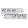 UP63765-2.5" Bolt Pattern SS Spring Loaded Bar With 6X 21 LED 4" GloLight & Visors -Red LED/Clear Lens (Pair)