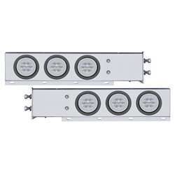UP63767-2.5" Bolt Pattern SS Spring Loaded Bar With 6X 21 LED 4" GloLight -Red LED/Clear Lens (Pair)