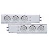 UP63769-2" Bolt Pattern SS Spring Loaded Bar With 6X 21 LED 4" GloLight & Visors -Red LED/Clear Lens (Pair)
