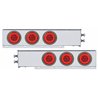UP63770-2" Bolt Pattern SS Spring Loaded Bar With 6X 21 LED 4" GloLight -Red LED & Lens (Pair)