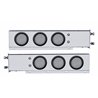UP63803-2.5" Bolt Pattern SS Spring Loaded Bar With 6X 36 LED 4" Lights -Red LED/Clear Lens (Pair)