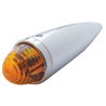 UP30536-Chrome Die Cast Torpedo Cab Light With Beehive Glass Lens & 1156 Bulb - Amber