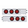 UP63804-2" Bolt Pattern SS Spring Loaded Bar With 6X 36 LED 4" Lights -Red LED & Lens (Pair)