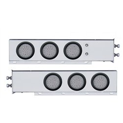 UP63805-2" Bolt Pattern SS Spring Loaded Bar With 6X 36 LED 4" Lights -Red LED/Clear Lens (Pair)