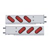 UP63806-3-3/4" Bolt Pattern SS Spring Loaded Bar With 6" Oval 19 LED Lights -Red LED & Lens (Pair)