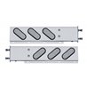 UP63807-3-3/4" Bolt Pattern SS Spring Loaded Bar With 6" Oval 19 LED Lights -Red LED/Clear Lens (Pair)
