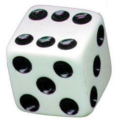 UP70006-White Dice Valve Caps With Black Dots (Set of 4)