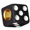 UP70007-Black Dice Valve Caps With White Dots (Set of 4)