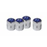 UP70055-Chrome Round Valve Caps With Blue Crystal (4-Pack)