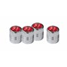 UP70059-Chrome Round Valve Caps With Red Crystal (4-Pack)