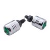 UP70080-Chrome Aluminum License Plate Fastener With Green Crystal (2-Pack)