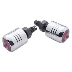 UP70081-Chrome Aluminum License Plate Fastener With Purple Crystal (2-Pack)