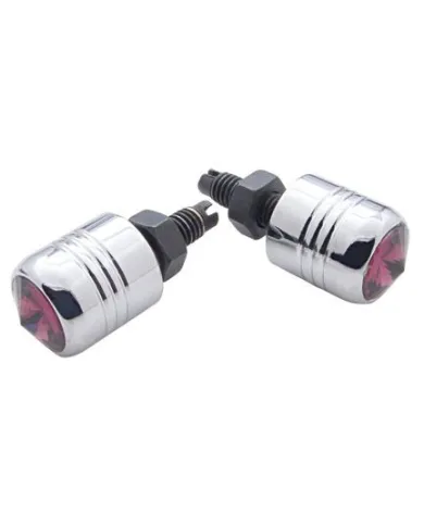 UP70081-Chrome Aluminum License Plate Fastener With Purple Crystal (2-Pack)