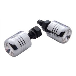 UP70082-Chrome Aluminum License Plate Fastener With Clear Crystal (2-Pack)