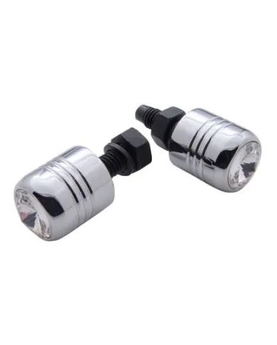 UP70082-Chrome Aluminum License Plate Fastener With Clear Crystal (2-Pack)