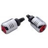 UP70083-Chrome Aluminum License Plate Fastener With Red Crystal (2-Pack)