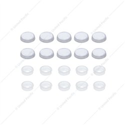 UP70086-Chrome Plastic Snap-On Screw Head Cover For 6 And 8 Screw (10-Pack)