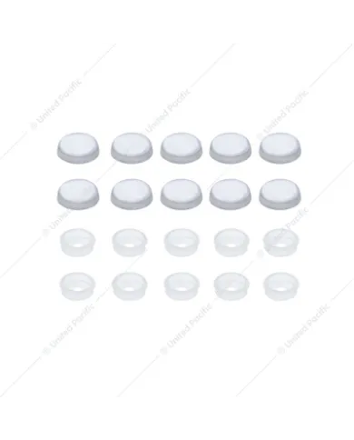 UP70086-Chrome Plastic Snap-On Screw Head Cover For 6 And 8 Screw (10-Pack)