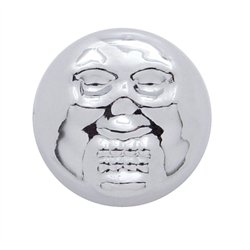 UP70196-Chrome Plastic Skull Snap-On Cap For 10 And 12 Screws (10-Pack)