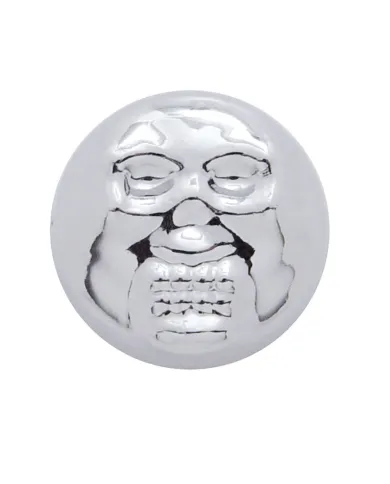 UP70196-Chrome Plastic Skull Snap-On Cap For 10 And 12 Screws (10-Pack)