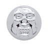 UP70196-Chrome Plastic Skull Snap-On Cap For 10 And 12 Screws (10-Pack)