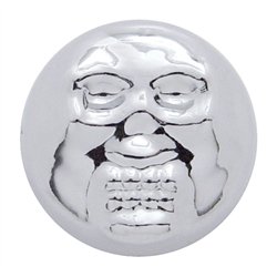 UP70197-Chrome Plastic Skull Snap-On Cap For 1/4" Screws (10-Pack)