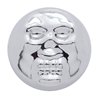 UP70197-Chrome Plastic Skull Snap-On Cap For 1/4" Screws (10-Pack)