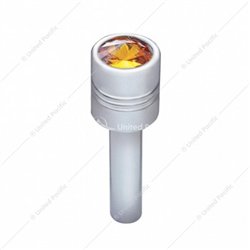 UP70210-Chrome Door Lock Knob With 9/16" Amber Crystal (2-Pack)