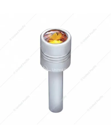 UP70210-Chrome Door Lock Knob With 9/16" Amber Crystal (2-Pack)