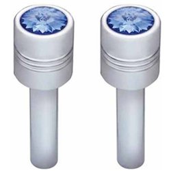 UP70211-Chrome Door Lock Knob With 9/16" Blue Crystal (2-Pack)